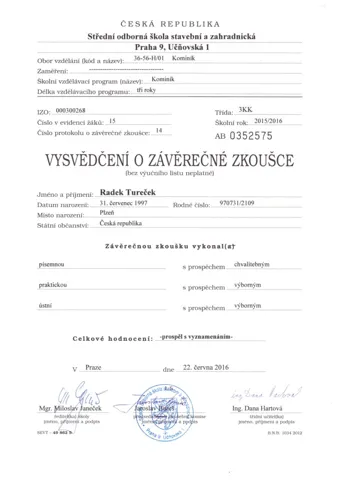 Vysvědčení 2