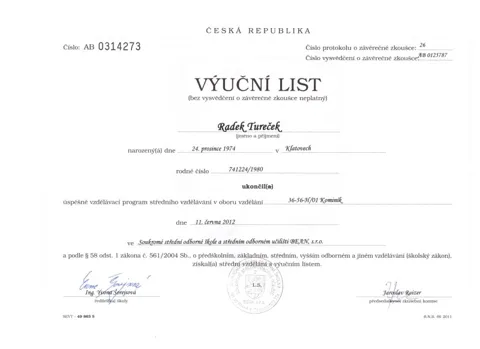 Výuční listy 1